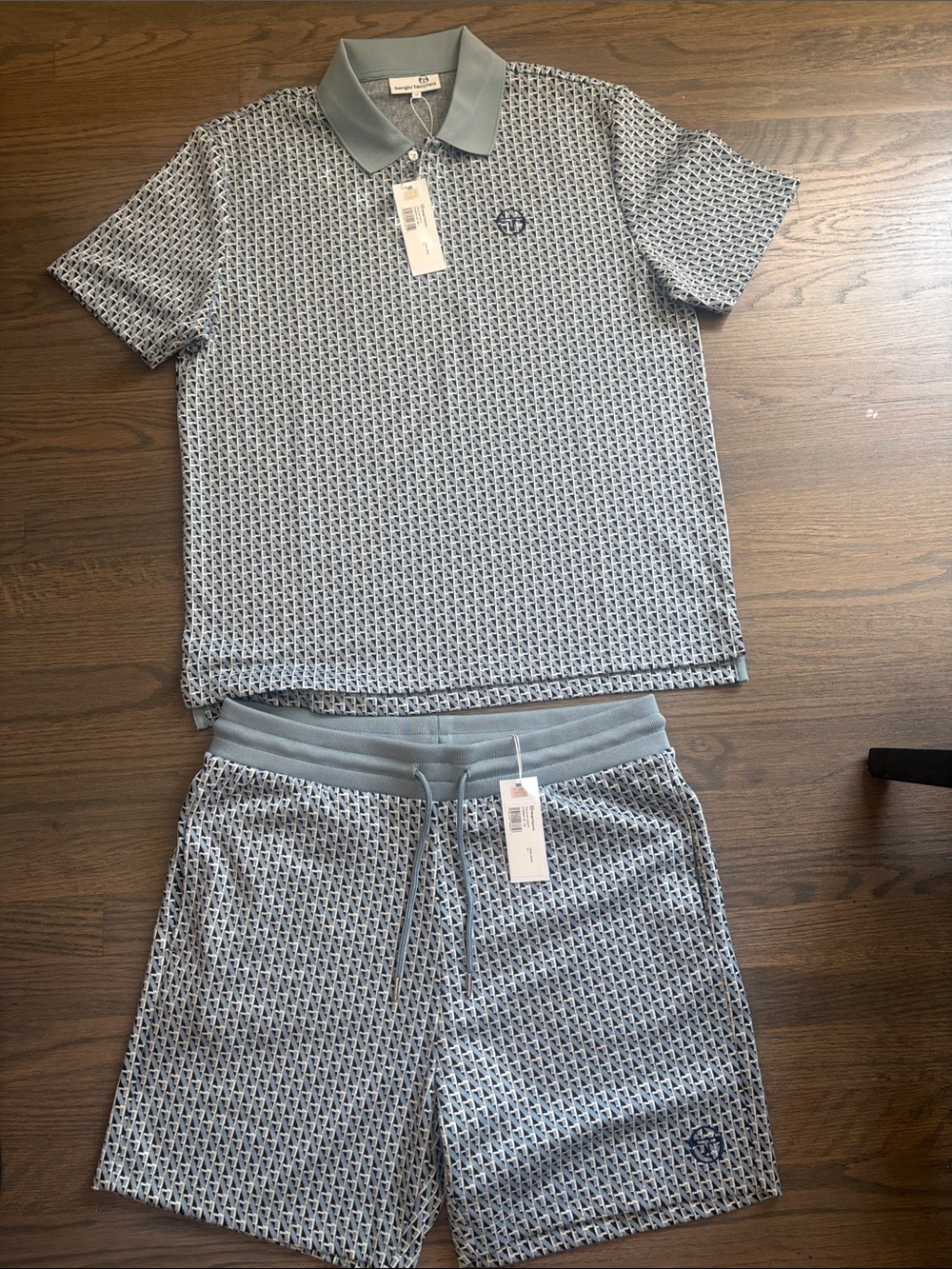Men's Sergio Tacchini Paolo Knit Polo & Short Outfit size Large